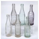 6 New England Embossed Straight Side Bottles