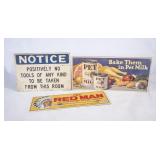 3 Metal Signs