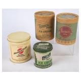 4 Vintage Ice Cream Containers