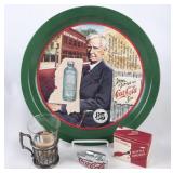 Coca-Cola / Coke Tray, Bottle Opener & Glass