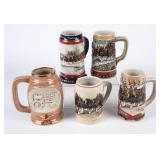 5 Budweiser Clydesdales Steins