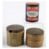 3 Vintage Cocoanut Containers