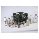 10 Milk Bottles in Peelers Dairy Crate