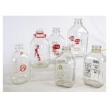 6 Half Gallon Milk Bottles w/ Painted Graphics