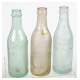 3 Straight Side Coca-Cola Bottles