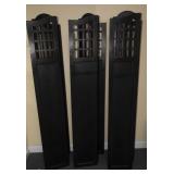 3 Black French-Country Style Tri-Fold Room Divider
