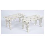 2 Adorable Distressed Metal Benches