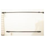 2 Metal Hanging Rods w/Decorative Finials
