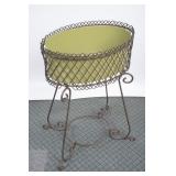 Tall Brown Oval Metal Plant Stand