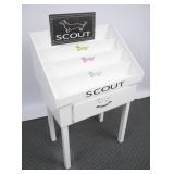 White 1-Drawer Step-Up Display Table