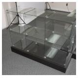 Cubicle Glass Display Shelf on Solid Base