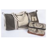Myra Bags Canvas Duffel & Small Floral Shaving Bag