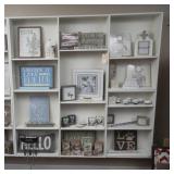 White Wooden Triple-Section Wall Shelf Unit