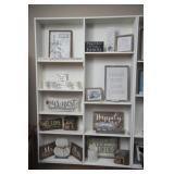 White Wooden Two-Section Wall Shelf Unit