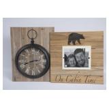 Rustic Wooden Board Frame & Wall Clock