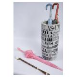 Fancy Ceramic Umbrella Jar w/3 Umbrellas & More