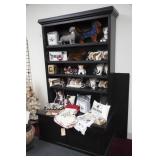 Large Black Painted Step-Back Display Cabinet