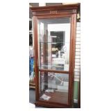 Elegant Lighted Wooden Curio Cabinet