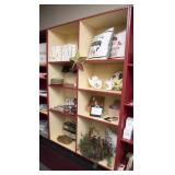 Painted Wooden Two-Section Wall Shelf Unit