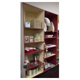 Painted Wooden Two-Section Wall Shelf Unit