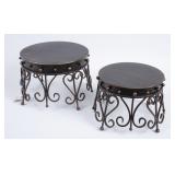 2 Brushed Copper-Look Plant/Display Stands