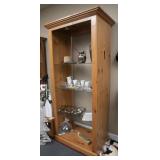 Tall Lighted Wooden Shelf Display Unit