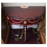 Stunning Painted Wooden Half-Moon Table