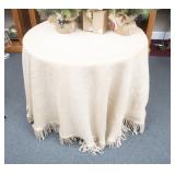 Round Cafe Table w/Burlap Table Cloth