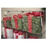 3 Green/Red Lighted Christmas Present Decorations