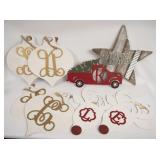 9 Wooden Cut-Out Christmas Signs