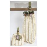 Large and Small Decorative Wooden Pumpkins
