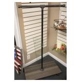Rolling Clothes Hanging Rack w/Wooden Base