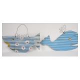 Hand Painted Corrugated Metal Fish Wall Art