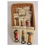 13 Man Gear Bottle Opener Magnets in Basket