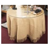 Round Cafe Table w/Glass Top & Table Cloths