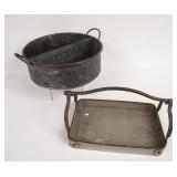 2 Rustic Metal Bins