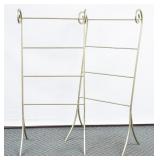 2 Metal Scrollwork Standing Linen Display Racks