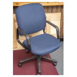 Blue Rolling Office Chair with Arms