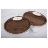 2 Nora Fleming Black Walnut Tidbit Dishes