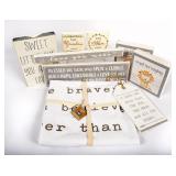 Wooden Decor Signs & Throw Blanket