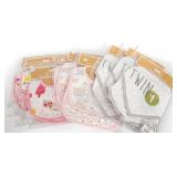 9 Mud Pie Muslin Bibs 2-Piece Sets