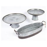 3 Zinc Serving Pieces