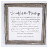 Glory Haus "Beautiful the Marriage" Framed Pictu