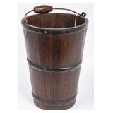 Rustic Wooden Bucket with Handle