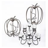 2 Metal Pumpkin & More Candelabras