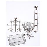 4 Brown Metal Decorative Items