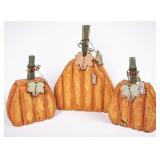 Large and Small Decorative Wooden Pumpkins