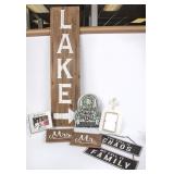 Lot of 7 Wooden & Metal Signs & Frames