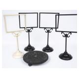 4 POS Store Sign Stands & Rolling Plant Pot Cart