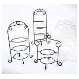 4 Metal Plate Server Stands